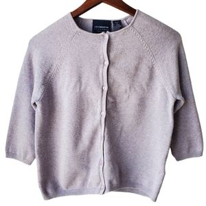 Vintage Y2K LizSport Lavender 3/4 Length Sleeve Cardigan